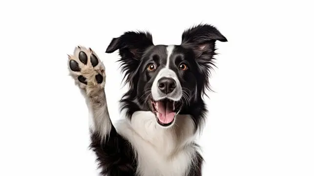 border collie waving
